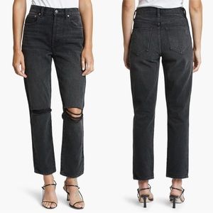 NWT Pistola Keaton High Rise Slim Straight Distressed Black Jeans Size 29